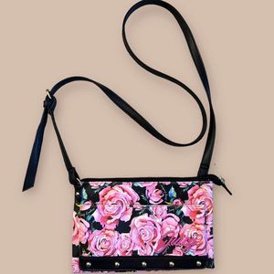 JUICY COUTURE Floral Pink Roses CROSSBODY BAG Handbag Purse